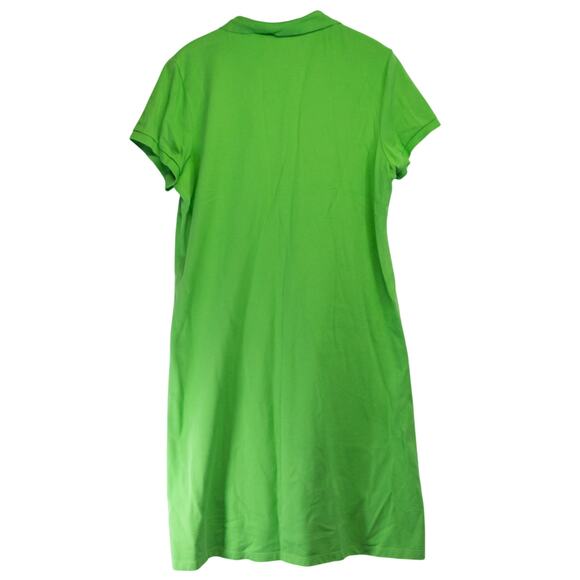 Women's Large Green LANDS END T-Shirt Dress Pullover 100% Cotton Knee Length - Picture 2 of 4